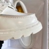 Dior Walker Boat Shoes In White Calfskin