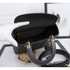 Dior Lady Dior Medium Bag in Black Lambskin with Enamel Charm