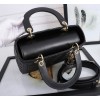 Dior Lady Dior Medium Bag in Black Lambskin with Enamel Charm