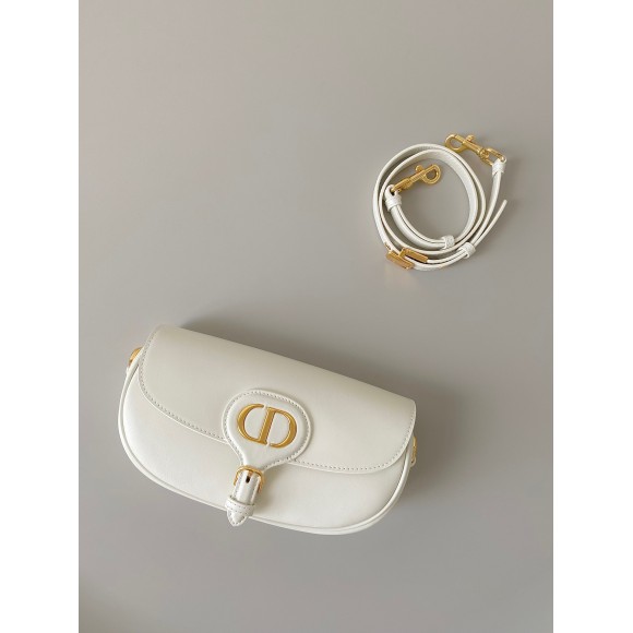 D*or bobby east-west bag in white box calfskin