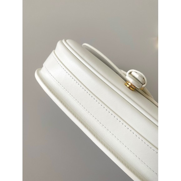 D*or bobby east-west bag in white box calfskin