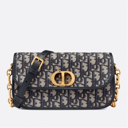 Dior 30 Montaigne Avenue Bag In Blue Dior Oblique Jacquard