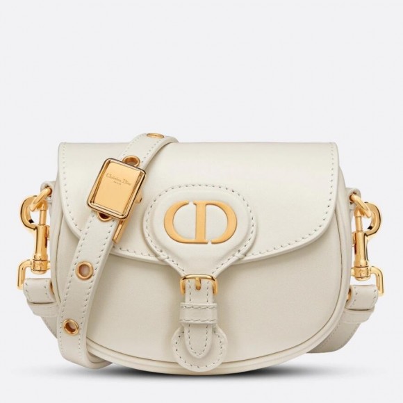 D*or bobby micro bag in white box calfskin