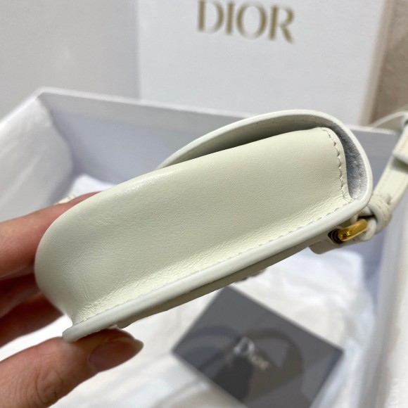 D*or bobby micro bag in white box calfskin