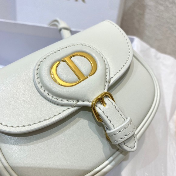 D*or bobby micro bag in white box calfskin