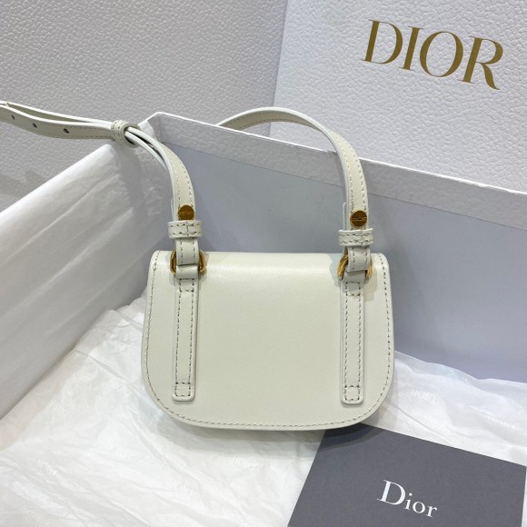 D*or bobby micro bag in white box calfskin