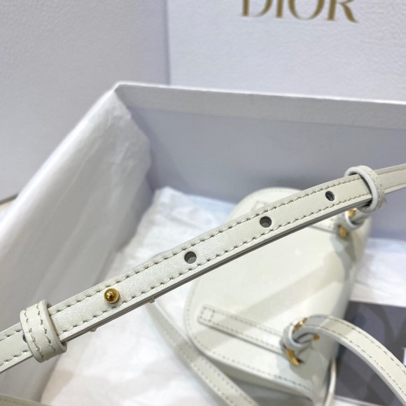 D*or bobby micro bag in white box calfskin