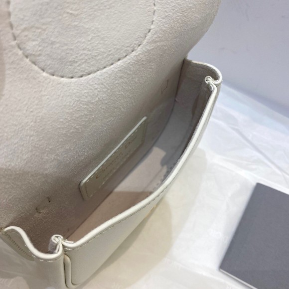 D*or bobby micro bag in white box calfskin