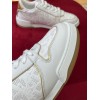 Dior One Sneakers in White and Gold Oblique Perforated Calfskin