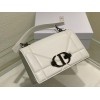 Dior 30 Montaigne Chain Bag With Handle In White Lambskin