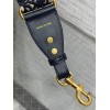 Dior Shoulder Strap with Ring in Blue Oblique Embroidery with Medallions