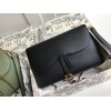 Dior Saddle Chain Pouch In Black Grained Calfskin