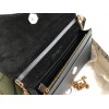 Dior Saddle Chain Pouch In Black Grained Calfskin