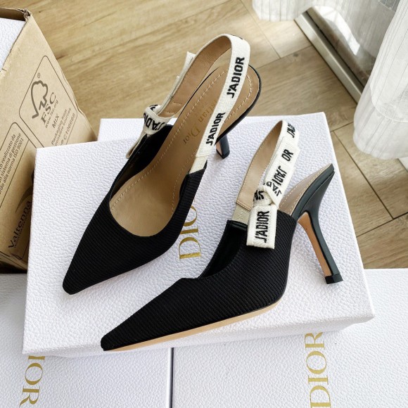 D*or j'aD*or slingback pumps 100mm in black technical fabric