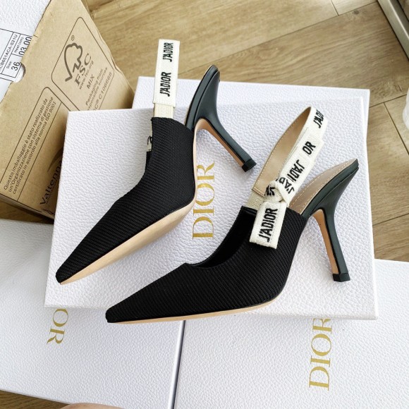 D*or j'aD*or slingback pumps 100mm in black technical fabric