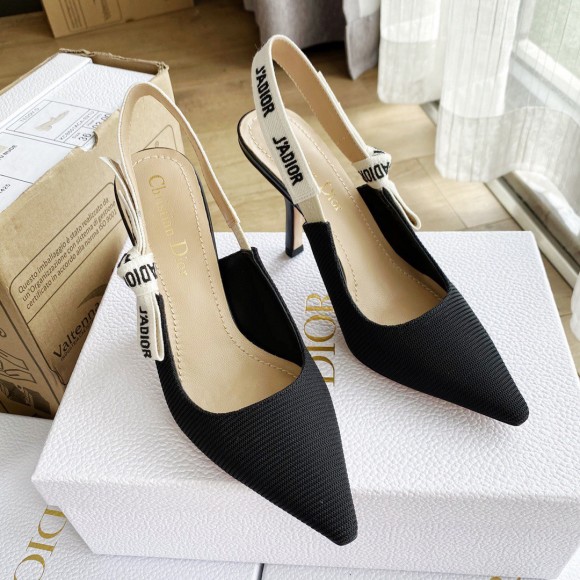 D*or j'aD*or slingback pumps 100mm in black technical fabric