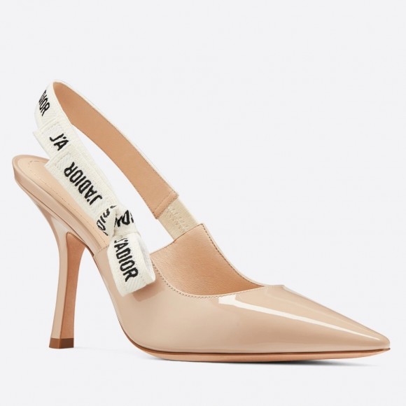 D*or j'aD*or slingback pumps 100mm in nude patent calfskin