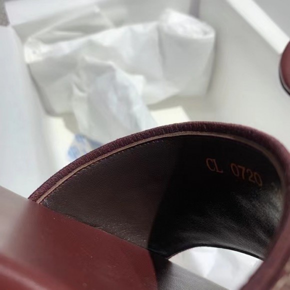 D*or dway slides in burgundy embroidered cotton