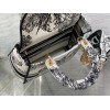 Dior Lady D-Lite Medium Bag In White Toile de Jouy Voyage Embroidery