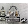 Dior Lady D-Lite Medium Bag In White Toile de Jouy Voyage Embroidery