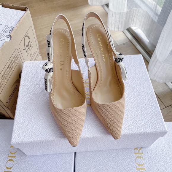 D*or j'aD*or slingback pumps 100mm in nudetechnical fabric