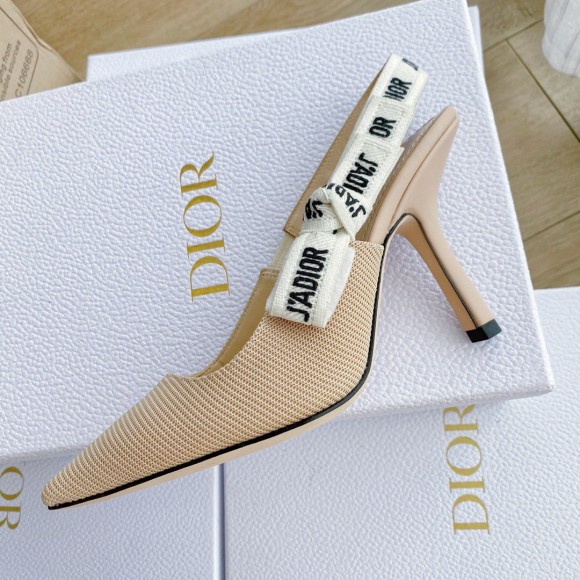 D*or j'aD*or slingback pumps 100mm in nudetechnical fabric