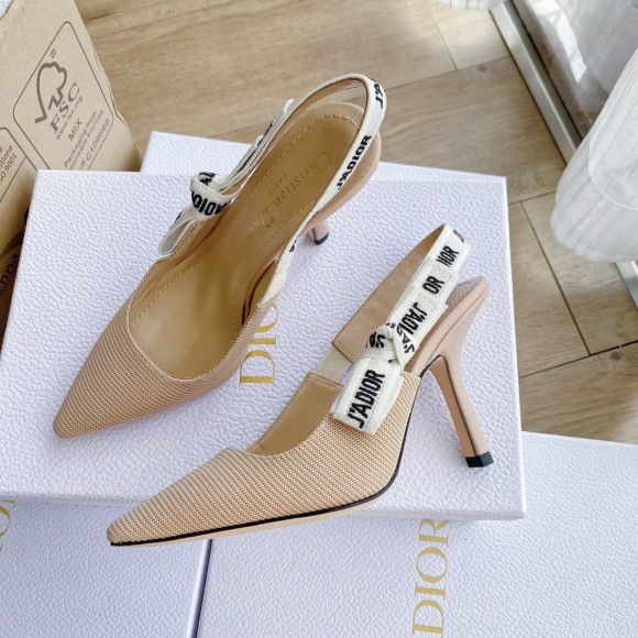 D*or j'aD*or slingback pumps 100mm in nudetechnical fabric