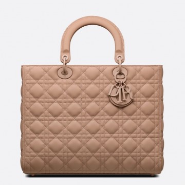 Dior Lady Dior Large Bag In Blush Ultramatte Cannage Calfskin Dior Lady Dior Large Bag In Blush Ultramatte Cannage Calfskin