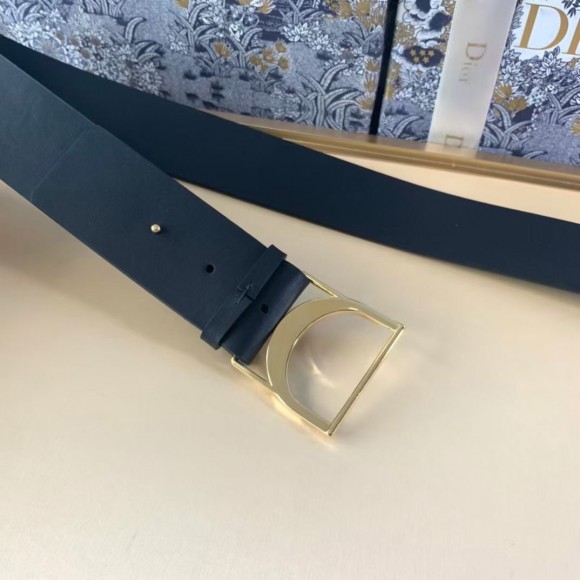 D*or 30 montaigne 40mm belt in black smooth calfskin