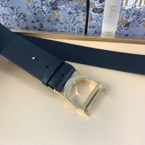 D*or 30 montaigne 40mm belt in black smooth calfskin