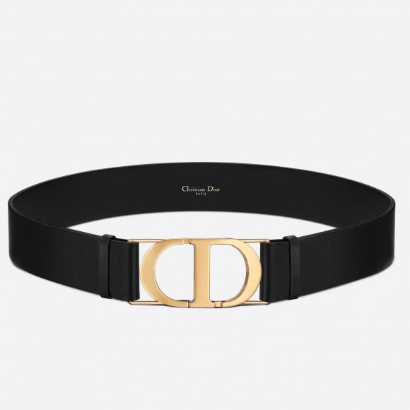 D*or 30 montaigne 40mm belt in black smooth calfskin