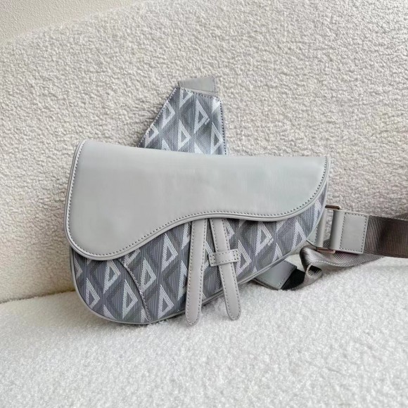 D*or men's saddle bag in gray cd diamond canvas