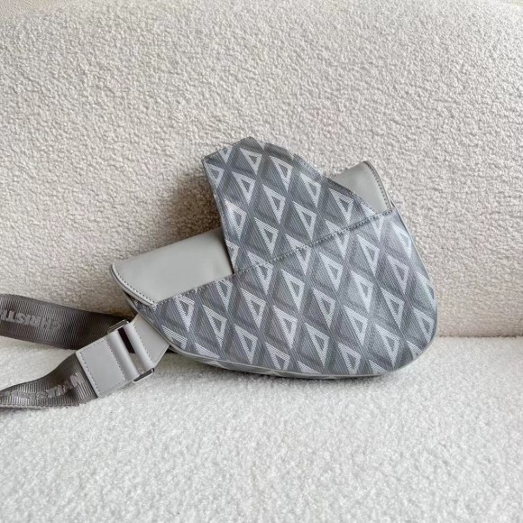 D*or men's saddle bag in gray cd diamond canvas