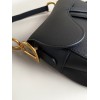 Dior Saddle Bag with Strap in Black Grained Calfskin