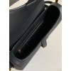 Dior Saddle Bag with Strap in Black Grained Calfskin