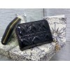 Dior Lady Dior Voyageur Small Coin Purse in Black Patent Leather