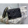 Dior Lady Dior Voyageur Small Coin Purse in Black Patent Leather