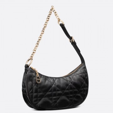 Dior CD Lounge Bag in Black Macrocannage Lambskin Dior CD Lounge Bag in Black Macrocannage Lambskin