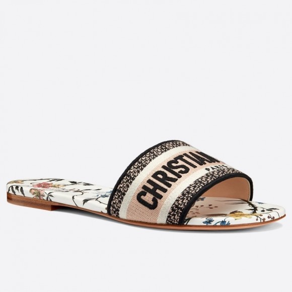 D*or dway slides in rosa mutabilis embroidered cotton