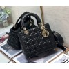 Dior Lady Dior Medium Bag In Black Cannage Lambskin