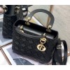 Dior Lady Dior Medium Bag In Black Cannage Lambskin