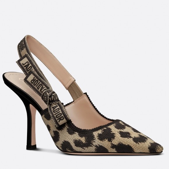 D*or j'aD*or slingback pumps 100mm in mizza embroidered cotton