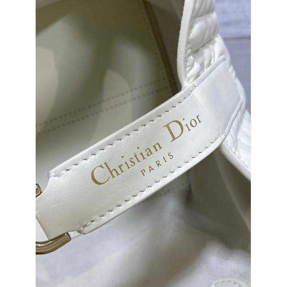 D*or toujours small bag in white macrocannage calfskin