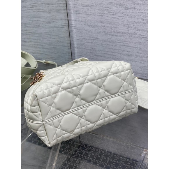 D*or toujours small bag in white macrocannage calfskin