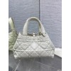 Dior Toujours Small Bag in White Macrocannage Calfskin