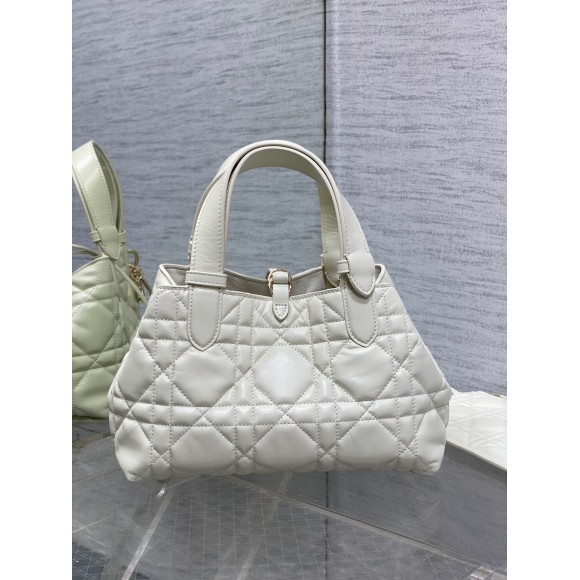 D*or toujours small bag in white macrocannage calfskin