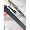 Dior Saddle 20MM Belt In Blue Dior Oblique Jacquard