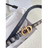 Dior Saddle 20MM Belt In Blue Dior Oblique Jacquard