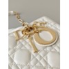 Dior Lady D-Joy Medium Bag In White Cannage Lambskin