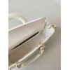 Dior Lady D-Joy Medium Bag In White Cannage Lambskin